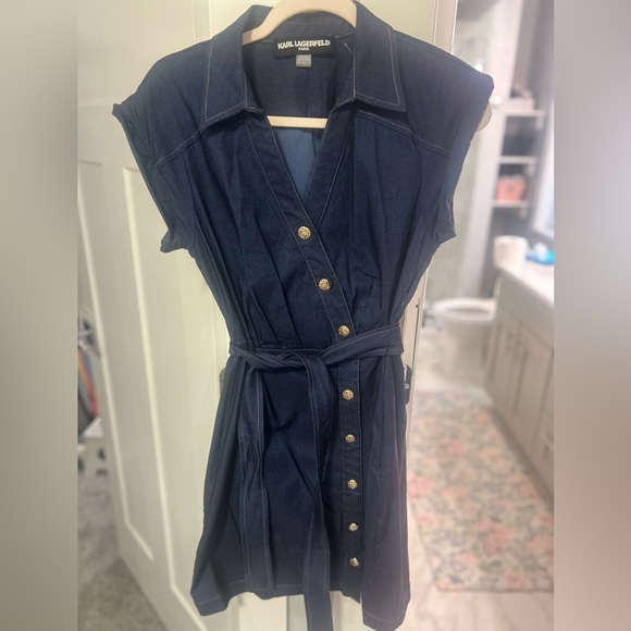 Karl Lagerfeld Deep Blue Denim Dress - Picture 1 of 4